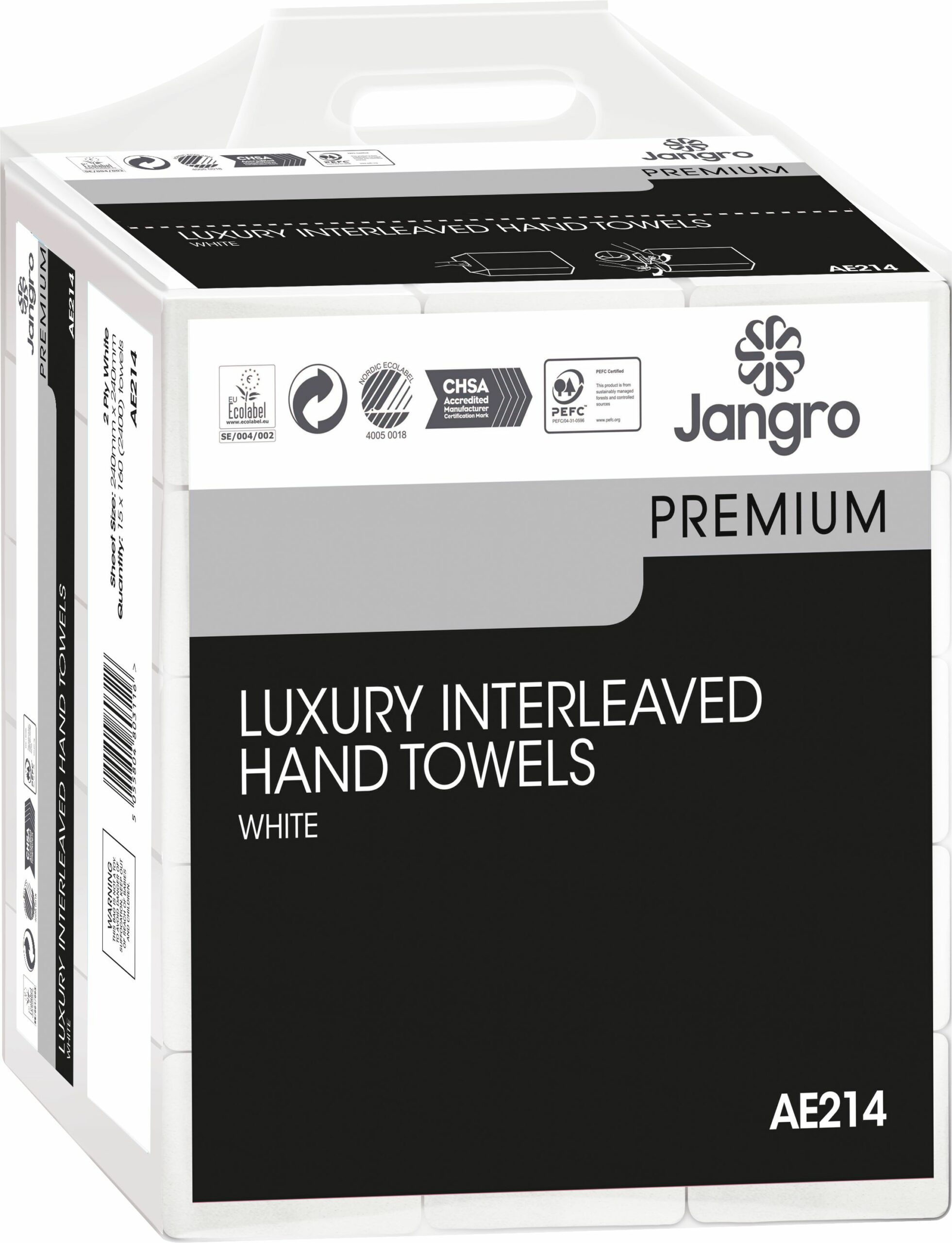 Jangro Luxury Interleaved Hand Towels 2-Ply - White