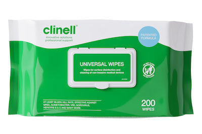 Clinell Universal Wipes - 200 wipes soft pack